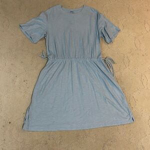 Old Navy Soft Blue T-Shirt Dress with Drawstring
